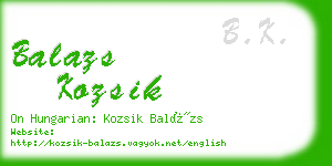 balazs kozsik business card